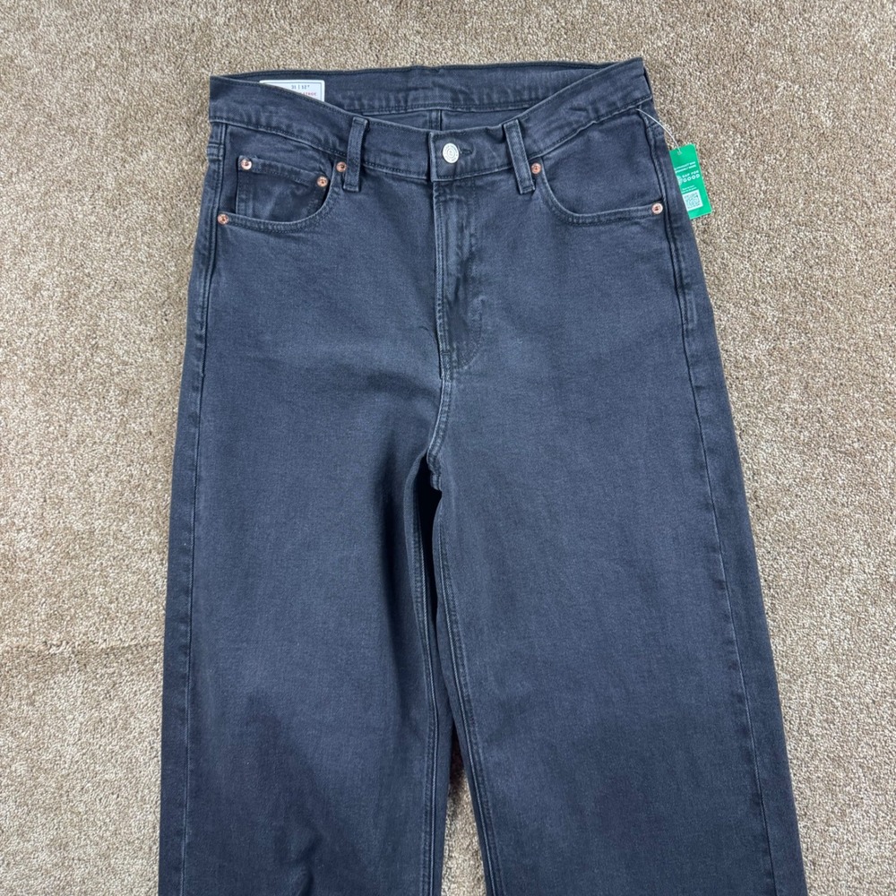 Gap High Rise Stride Jeans Womens 31 12T Washed Black Wide Leg Tall NWT - $80 - Picture 9 of 12